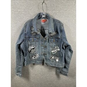 Lemore Women's NBA Jean Jacket With Teams Logos (Lakers, Heat, Bulls, Etc) Sz 1X